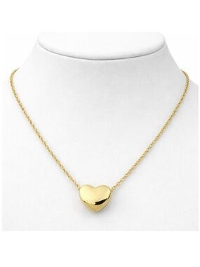 Stainless Steel Gold Tone Heart Necklace (NWOT)